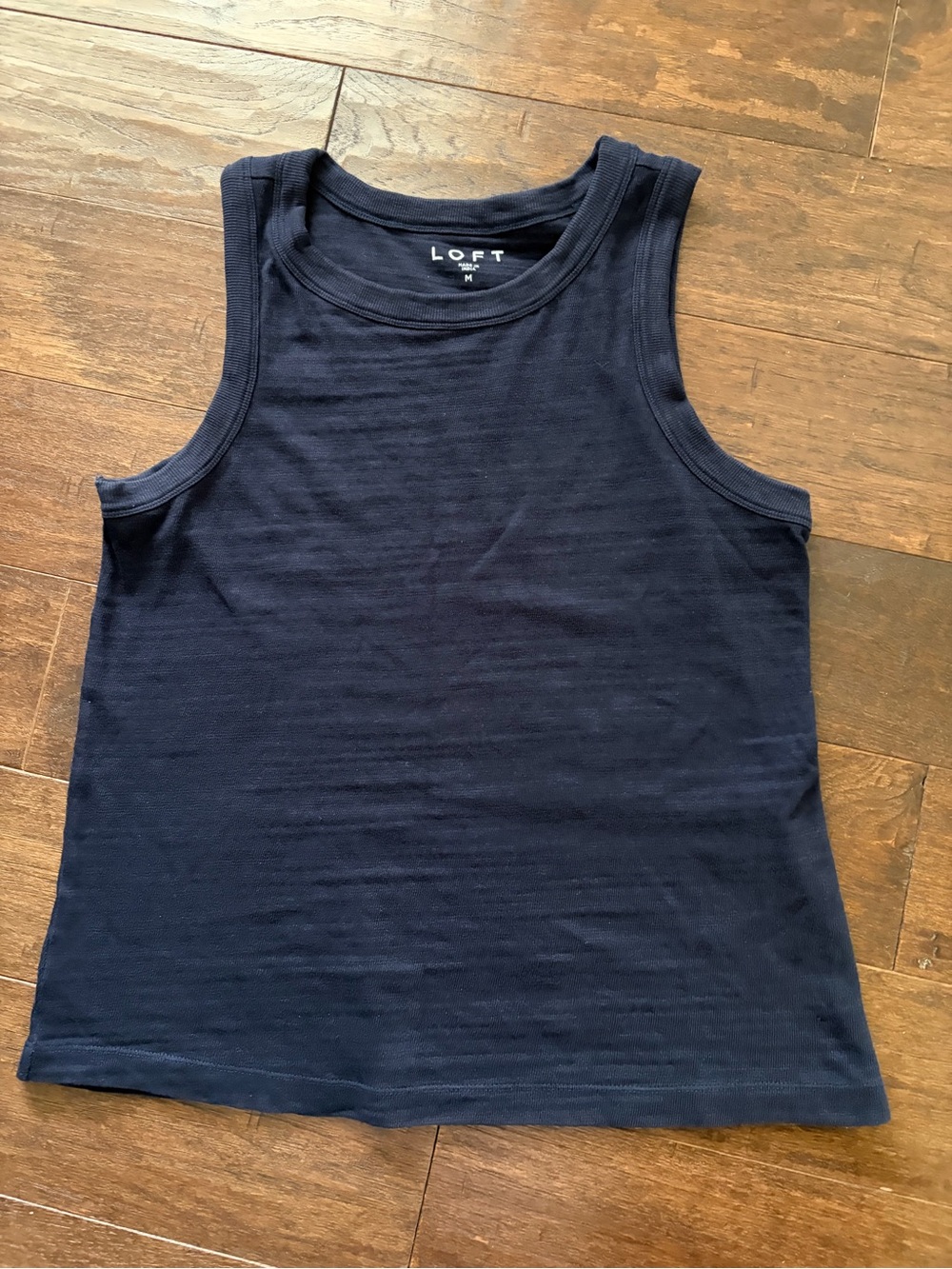 LOFT Dark Navy Ribbed Sleeveless Tank